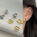 Butterfly Ear Buckle Earrings Women's S925 Silver Niche Design